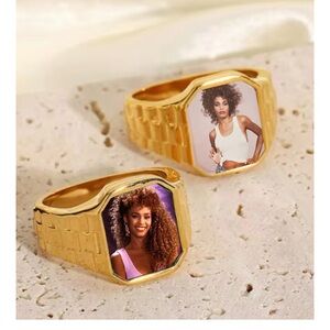 Gold Custom Photo Ring